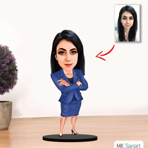 Kişiye Özel Karikatür Kadın Müdür Biblo