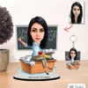 Kişiye Özel Karikatür Kadın Öğretmen Biblo Ve Anahtarlık 1