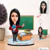 Kişiye Özel Karikatür Kadın Öğretmen Biblo Ve Anahtarlık 2
