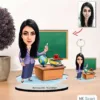 Kişiye Özel Karikatür Kadın Öğretmen Biblo Ve Anahtarlık 3