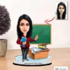 Kişiye Özel Karikatür Kadın Öğretmen Biblo X2
