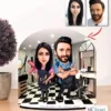 Kişiye Özel Karikatür Kuaför Çift, Sevgili Biblo