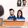 Kişiye Özel Karikatür Mavi Önlüklü Biblo