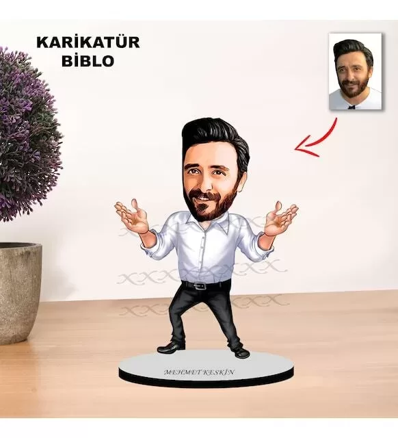 Kişiye Özel Karikatür Müdür Tasarımlı Erkek Biblo Xkb11