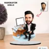 Kişiye Özel Karikatür Muhasebeci, Bankacı, Memur Tasarımlı Erkek Biblo Xkb6