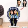 Kişiye Özel Karikatür Polis Çift Biblo