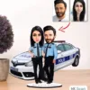 Kişiye Özel Karikatür Polis Çift, Sevgili Biblo