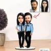 Kişiye Özel Karikatür Polis Çift, Sevgili Biblo