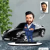 Kişiye Özel Karikatür Porsche Arabalı Karikatür Biblo B22