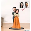 Kişiye Özel Karikatür Tesettürlü Çift, Sevgili Biblo -M1