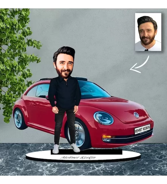 Kişiye Özel Karikatür Volkswagen Beetlearabalı Karikatür Biblo B19