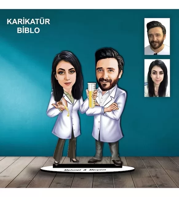 Kişiye Özel Kimyager Tasarımlı Karikatür Biblo Bb109