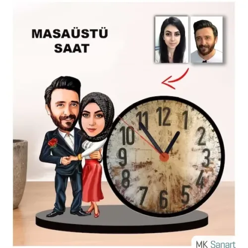 Kişiye Özel Masaüstü Saat Sevgili Model-1