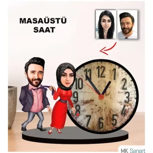 Kişiye Özel Masaüstü Saat Sevgili Model-2
