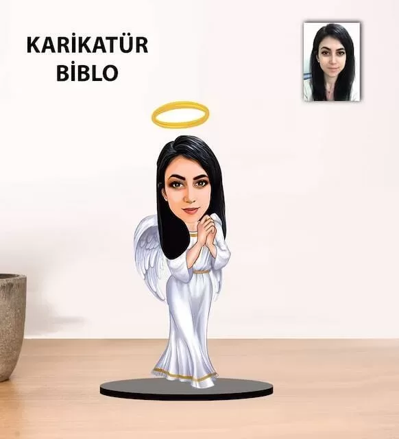Kişiye Özel Melek Kadın Karikatür Biblo Kb19