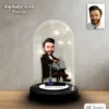 Kişiye Özel Nargile İçen Adam Tasarım Işıklı Karikatür Fanus Biblo Fn163