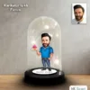 Kişiye Özel Pastacı Tasarım Işıklı Karikatür Fanus Biblo Fn118