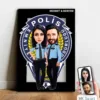 Kişiye Özel Polis Çift Karikatür Ahşap Tablo – Mx13