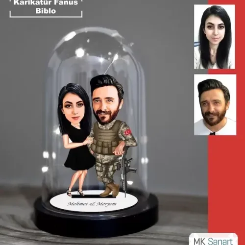 Kişiye Özel Sevgili, Çift, Asker Tasarımlı Işıklı Karikatür…