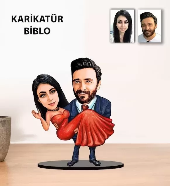 Kişiye Özel Sevgili Evli Karikatür Biblo Kb11