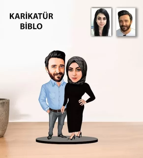 Kişiye Özel Sevgili Evli Karikatür Biblo Kb17