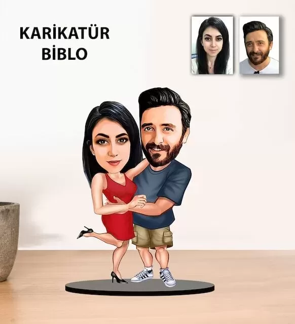 Kişiye Özel Sevgili Evli Karikatür Biblo Kb5