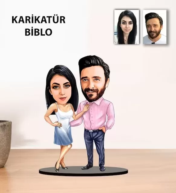 Kişiye Özel Sevgili Evli Karikatür Biblo Kb7