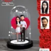 Kişiye Özel Sevgililer Günü Hediyesi Işıklı Karikatür Fanus Biblo Fn41