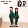 Kişiye Özel Squid Game Tasarımlı Karikatür Çift , Sevgili Biblo