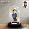 Kişiye Özel Telefon Tamircisi Tasarım Işıklı Karikatür Fanus Biblo Fn166