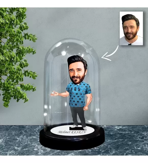 Kişiye Özel Veteriner Tasarımlı Işıklı Karikatür Fanus Biblo Fn91