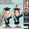 Özel Tasarım Mezuniyet Karikatür Biblo: Sevdiklerinizi Şaşırtın, Mezuniyet Hediyesi, Toplu Sipariş 20 adet