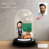 Kişiye Özel Karikatür Erkek Öğretmen Tasarımlı Fanus Biblo, Öğretmene Hediye, Öğretmenler Günü, Öğretmenler Günü Hediyesi