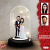 Kişiye özel Sevgili Hediye,sevgililer günü Karikatür Hediyesi, Karikatür hediye, Dekoratif Karikatür ışıklı Fanus , Sevgililer günü Hediyesi