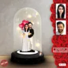 Kişiye özel Sevgili Hediye,sevgililer günü Karikatür Hediyesi, Karikatür hediye, Dekoratif Karikatür ışıklı Fanus , Sevgililer günü Hediyesi
