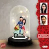 Kişiye özel Sevgili Hediye,sevgililer günü Karikatür Hediyesi, Karikatür hediye, Dekoratif Karikatür ışıklı Fanus , Sevgililer günü Hediyes