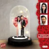 Kişiye özel Sevgili Hediye, Sevgililer günü Karikatür Hediyesi, Karikatür hediye, Dekoratif Karikatür ışıklı Fanus , Sevgililer günü Hediyesi