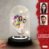 Kişiye özel Sevgili Hediye,sevgililer günü Karikatür Hediyesi, Karikatür hediye, Dekoratif Karikatür ışıklı Fanus , Sevgililer günü Hediyesi