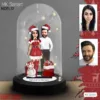 “Özel Noel Hediyesi: Kişiye Özel Karikatür Işıklı Fanus Biblo ile Sevgilinize Unutulmaz Bir Tatil Hediyesi!” Noel Hediyesi, Yılbaşı Hediyesi