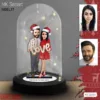 “Özel Noel Hediyesi: Kişiye Özel Karikatür Işıklı Fanus Biblo ile Sevgilinize Unutulmaz Bir Tatil Hediyesi!” Noel Hediyesi, Yılbaşı Hediyesi