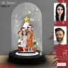 “Özel Noel Hediyesi: Kişiye Özel Karikatür Işıklı Fanus Biblo ile Ailenize Unutulmaz Bir Tatil Hediyesi!” Noel Hediyesi, Yılbaşı Hediyesi