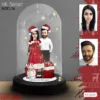 “Özel Noel Hediyesi: Kişiye Özel Karikatür Işıklı Fanus Biblo ile Sevgilinize Unutulmaz Bir Tatil Hediyesi!” Noel Hediyesi, Yılbaşı Hediyesi