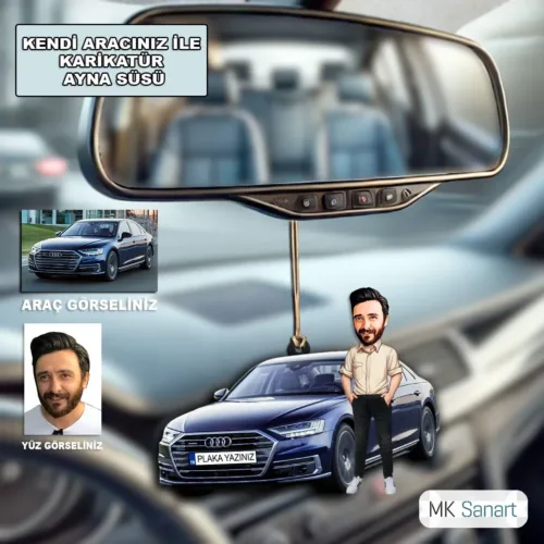 Kendi Aracınızla Kişiye Özel Karikatür Ayna Süsü, Tüm Araba…