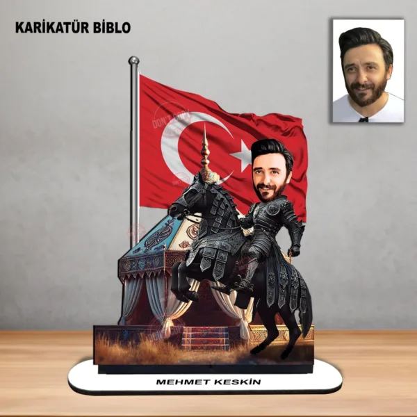 Osmanlı savaşçı alp tasarımlı karikatür biblo