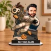 Kişiye Özel Erkek Astronot Karikatürlü 18 cm MDF Masaüstü Biblo – Masaüstü Hediye