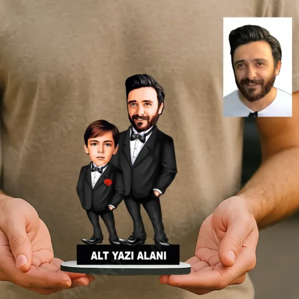 Kişiye Özel Takım Karikatürlü 18 cm MDF Masaüstü Biblo - Takım Hediyesi | Yeni İş ve Meslek Hediyesi