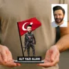 Kişiye Özel Polis Türk Bayraklı Karikatürlü 18 cm MDF Masaüstü Biblo – Polise Hediye | Polis Hediyesi