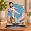 Kişiye Özel Boyacı Karikatürlü 18 cm MDF Masaüstü Biblo – Boyacı Hediyesi | Yeni İş ve Meslek Hediyesi