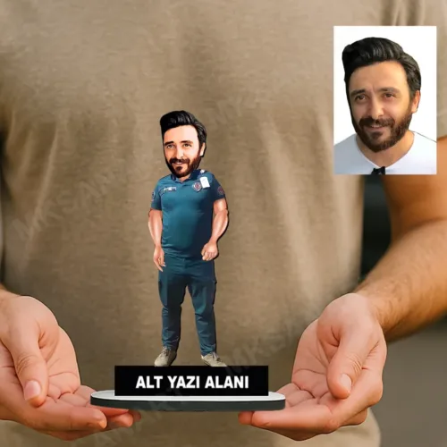 Kişiye Özel Erkek Gümrük Muhafaza Memuru Karikatürlü 18 cm M…