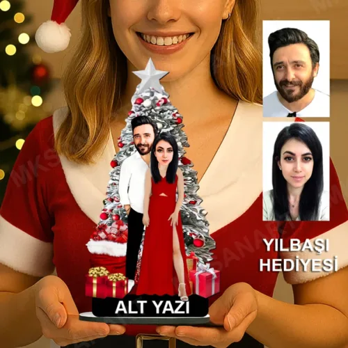 2 Kişilik Sevgili Karikatürlü Kişiye Özel Karikatürlü 18 cm…